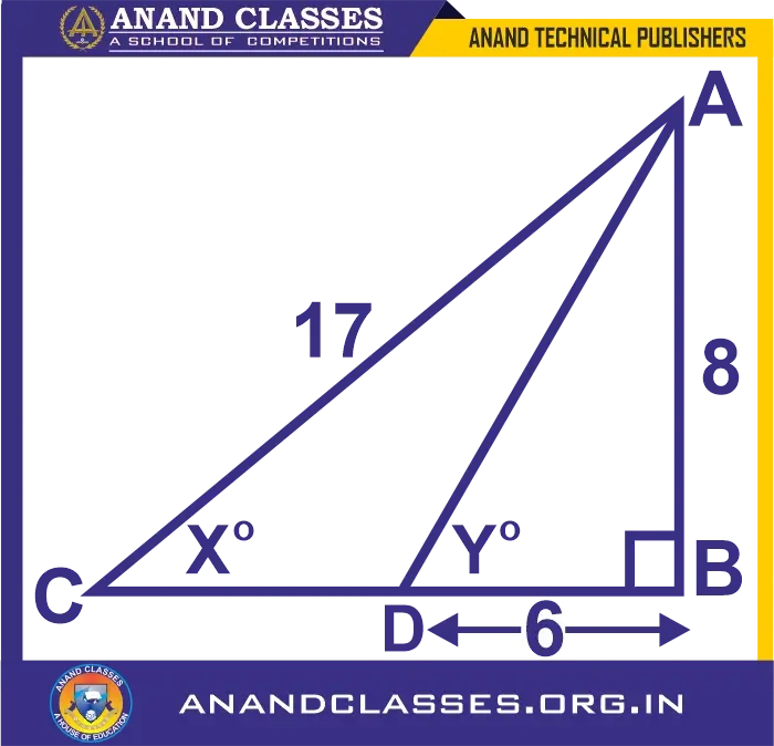 Evaluate (i) sin xo (ii) cos yo (iii) 3 tan xo – 2 sin yo + 4 cos yo from the following diagram by anand classes Evaluate (i) sin xo (ii) cos yo (iii) 3 tan xo – 2 sin yo + 4 cos yo from the following diagram